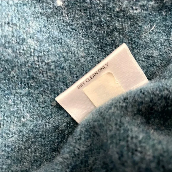 Eileen Fisher Merino Wool Teal Draped Open Front Long Sleeves Sweater Cardigan S - Picture 16 of 16